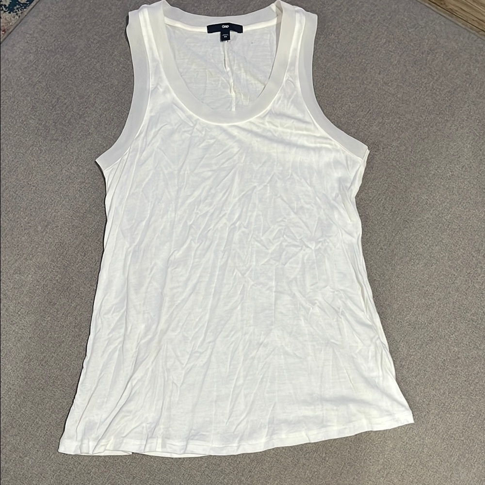 GAP White Fitted Tank Top